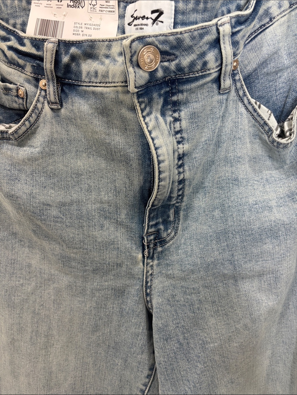 7 For All Mankind Light Blue Wide Leg Jeans